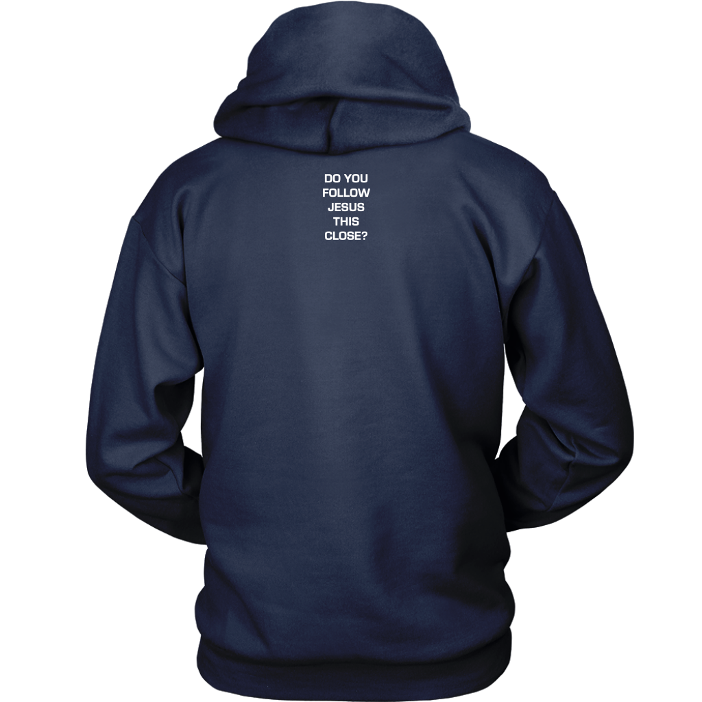 Do You Follow Jesus This Close Hoodie Vertical Card Layout navy